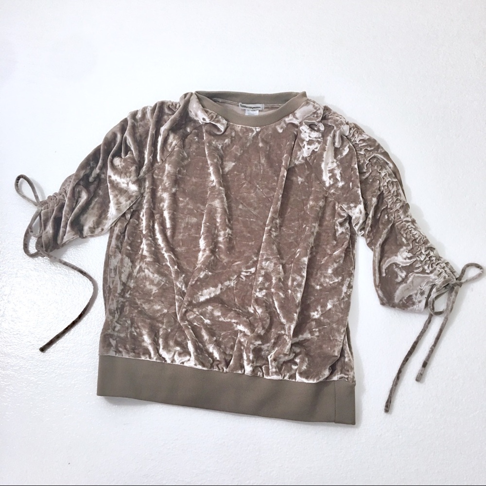 Nordstrom Cotton Emporium Crushed Velvet Top M